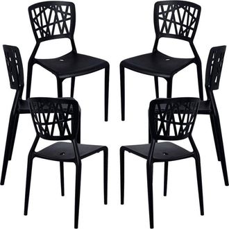 Regalos Miguel Regalos Miguel - Packs Sillas Jardín - Pack 6 Sillas Delta - Negro