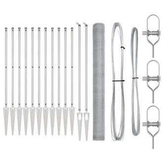 Berkfield Home Fencing Set Set of 2 Galvanised steel 25 x 1.5 m Durable in Silver
