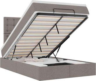 vidaXL Estructura De Cama Otomana Colch&oacute;n Tela Gris Pardo 120x200cm Vidaxl