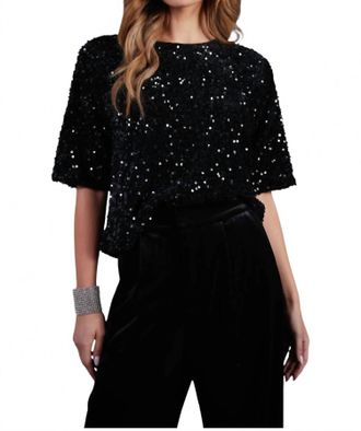 Bishop + Young Miley Sequin Boyfriend Tee In Black