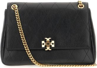 Tory Burch Mini Charlie Quilted Top-Handle Crossbody - Dames - Schoudertassen - Zwart - ONE Size - Leer - Tassen