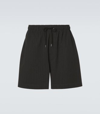 STUDIO NICHOLSON Starboard striped cotton and wool shorts