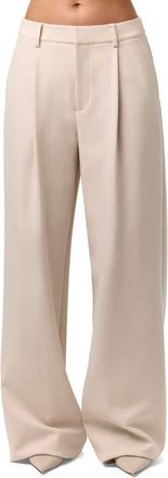 Naked Wardrobe Pleated Wide Leg Pants in Melange Beige at Nordstrom, Size X-Small