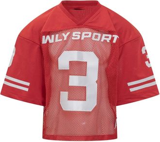 Willy Chavarria v-neck football jersey - Red