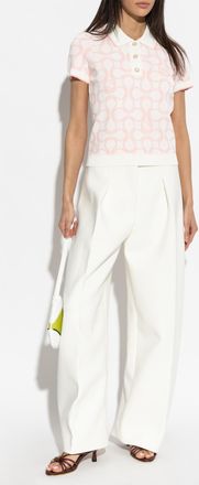 Casablanca Polo Shirt With Decorative Pattern, Womens, Pink