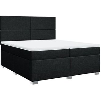 vidaXL Vidaxl - Cama Box Spring Con Colch&oacute;n Tela Negro 200x200 Cm