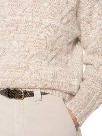 Fabiana Filippi Sequin-Embellished Cable-Knit Sweater - Beige