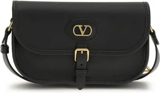 Valentino Garavani Black Calf Leather Bos Taurus Shoulder Mens Bag