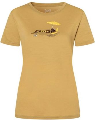 super.natural Hot Dog Tee Merinoshirt f&uuml;r Damen | sahara / various