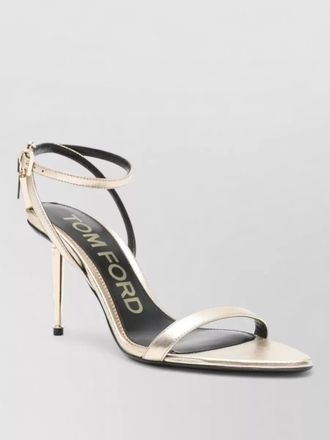 Tom Ford ankle strap padlock mid heel sandals