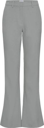 Ichi Wide Broeken - Dames - Wijde Broeken - Grijs - XL - Leer - Broeken