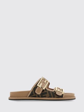 Fendi Sandali Feel in tessuto FF con monogramma e tacco basso