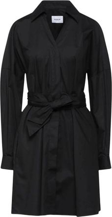 Dondup Elegante Overhemdjurk Ambito Ss 25 - Dames - Shirt Kleedjes - Zwart - M - Katoen - Kleedjes