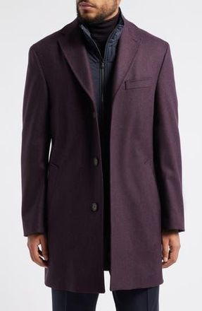Jack Victor Delroy Wool Topcoat with Removable Bib in Burgundy at Nordstrom Rack, Size 48
