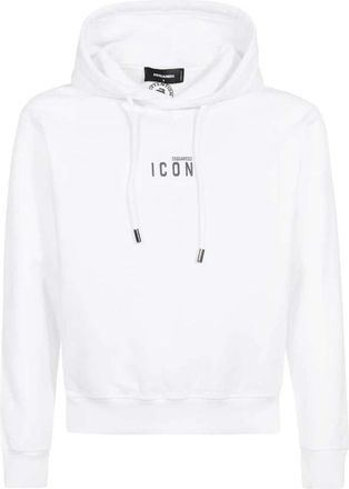 Dsquared2 Mini Icon Hoodie Sweatshirt - Heren - Hoodies - Wit - XL - Katoen - Hoodies & sweatvesten