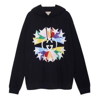 Gucci Mens Gucci FW21 Full Print Interlock Double G Printing Cotton Black 646953-XJDNJ-1082