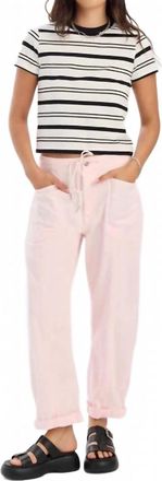 Daze Villa Drawstring Barrel Pant In Petal