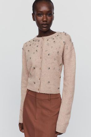 Maeve Wool Blend Beaded Cardigan
