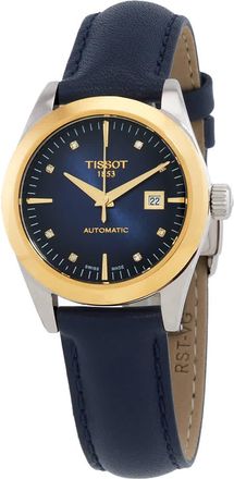 Tissot T-Gold Automatic Diamond Blue Dial Ladies Watch T930.007.46.046.00