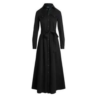 Polo Ralph Lauren Black Cotton Twill Shirtdress - female - Polo Ralph Lauren - Shirt Dresses - Black - 2XS - Dresses