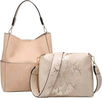 Jen & Co. Womens The Abby 2In1 Bucket Bag In Light Peach
