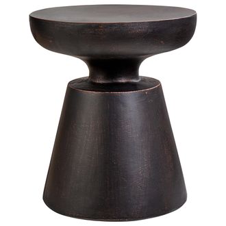 Beliani Mesa Auxiliar Decorativa Mgo Fibra De Vidrio Forma Irregular Efecto Envejecido Negro Mincio