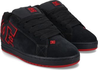 DC Sneaker DC SHOES Court Graffik, Herren, Gr. 16(52), grau (schwarzgrau, rot), 57.05% Leder, 28.2% Synthetikmaterial, 13.87% Polyester, 0.88% Textil, Sc