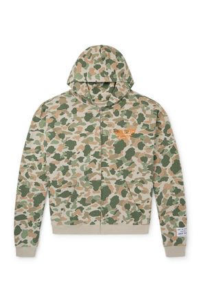 Gallery Dept. Logo-Print Camouflage Cotton-Jersey Zip-Up Hoodie