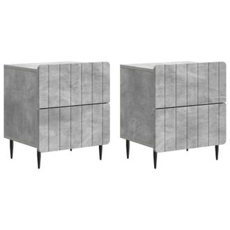 vidaXL Armario De Noche 2 Pcs Gris Hormig&oacute;n 43 X 34,5 X 49,5 Cm Vidaxl