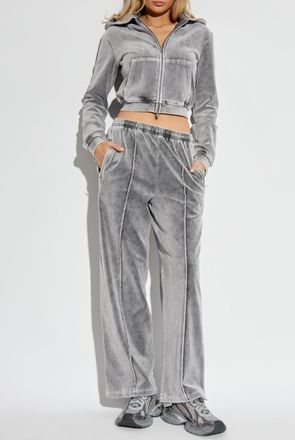 Alexander Wang T By Alexander Wang Velvet Hoodie, Womens, Grey