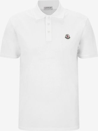 Moncler Kurzarm-Polohemd mit Fischgrat-Detail am Kragen