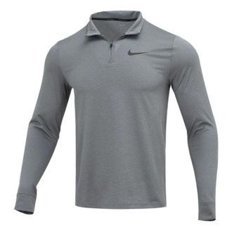 Nike Mens Nike Sports Training Casual Long Sleeves Gray T-Shirt DM5504-070