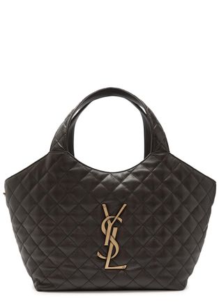 Saint Laurent Icare Medium Quilted Leather Tote bag - Chocolate - One Size