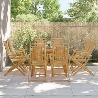 vidaXL Vidaxl - Sillas De Jard&iacute;n Plegables 8 Unidades Bamb&uacute; 53x66x99 Cm