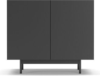 HERDASA Aparador Bajo En Melamina, Colecci&oacute;n Printed (601-1), Con 2 Puertas, En Grafito