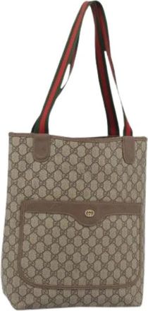 Gucci Pre-owned Vintage Tote Bag - Dames - Vintage Shopper - Beige - ONE Size - Leer - Vintage