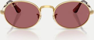 Ray-Ban Rb3931 - Occhiali da sole rettangolari polarizzati color oro Arista con lenti viola