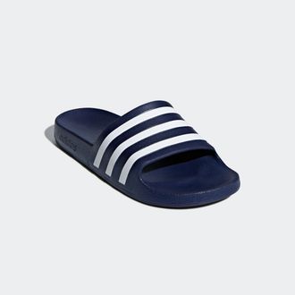 adidas Badesandale ADIDAS SPORTSWEAR AQUA ADILETTE, Damen, Gr. 40,5, blau (dunkelblau, ftwr wei&szlig;, dunkelblau), Synthetik, Schuhe Badesandale, Badelatschen, W