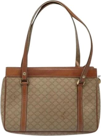 Celine Pre-owned Shoulder Bags, female, Beige, Size: ONE SIZE Pre-owned Canvas Shoulder Bag
