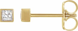 Diamond2Deal 14K Gold 1/3ct Lab-Grown Diamond Stud Earrings Clarity SI, Color G-H