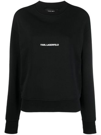 Karl Lagerfeld logo-print sweatshirt - women - Organic Cotton - L - Black