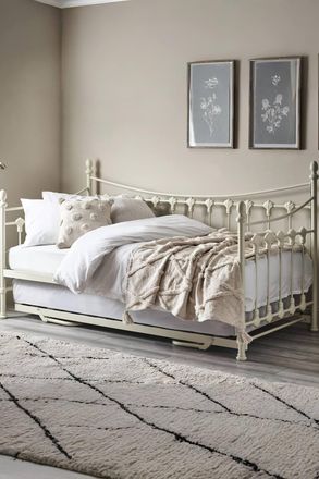Julian Bowen Versailles Single Ivory Metal Daybed with Underbed Trundle