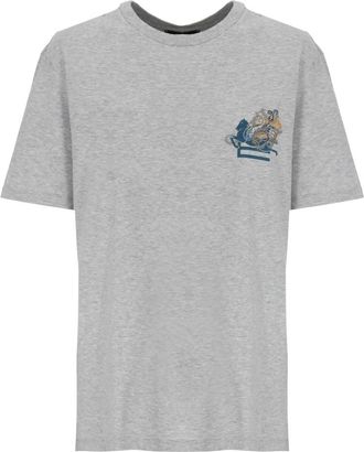 Etro T-shirt met logo - Dames - T-shirts - Grijs - S - Katoen - Tops