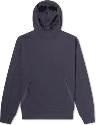 C.P. Company Diagonal Fleece Goggle Hoodie - Heren - Hoodies - Blauw - XL - Katoen - Hoodies & sweatvesten
