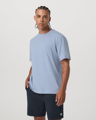 Vuori Clothing Short Sleeve Vuori Heavyweight Cotton T-Shirt - Relaxed Fit | Blue Dusk | XS, Size Extra Small