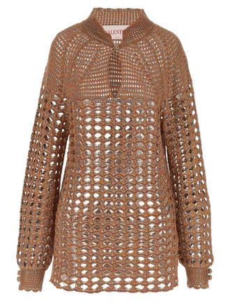 Valentino Garavani Openwork Sweater Sweaters And Cardigans Multicolor