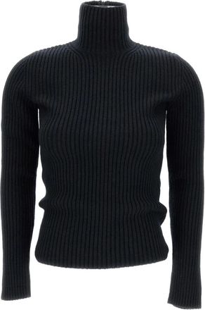 Max Mara Zwarte Aral 1234 Modieuze Stijlvolle Jurk - Dames - Coltruien - Zwart - L - Truien & Vesten