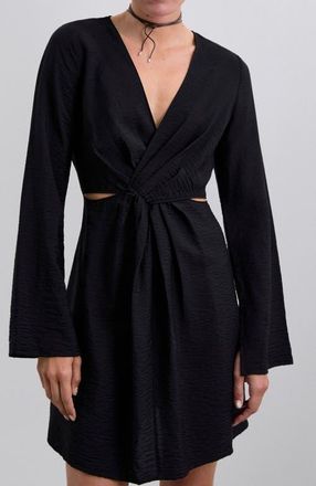 Scalpers Ray Knot Short Dress in Black at Nordstrom, Size Medium Eu