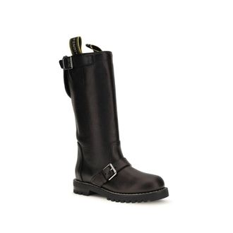 Fendi Hammered Calfskin Boots - Black