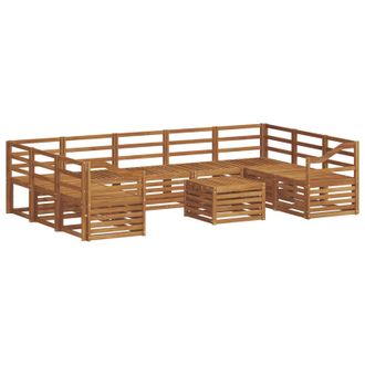 vidaXL Conjunto De Sof&aacute;s De Exterior 10 Uds. Natural Vidaxl